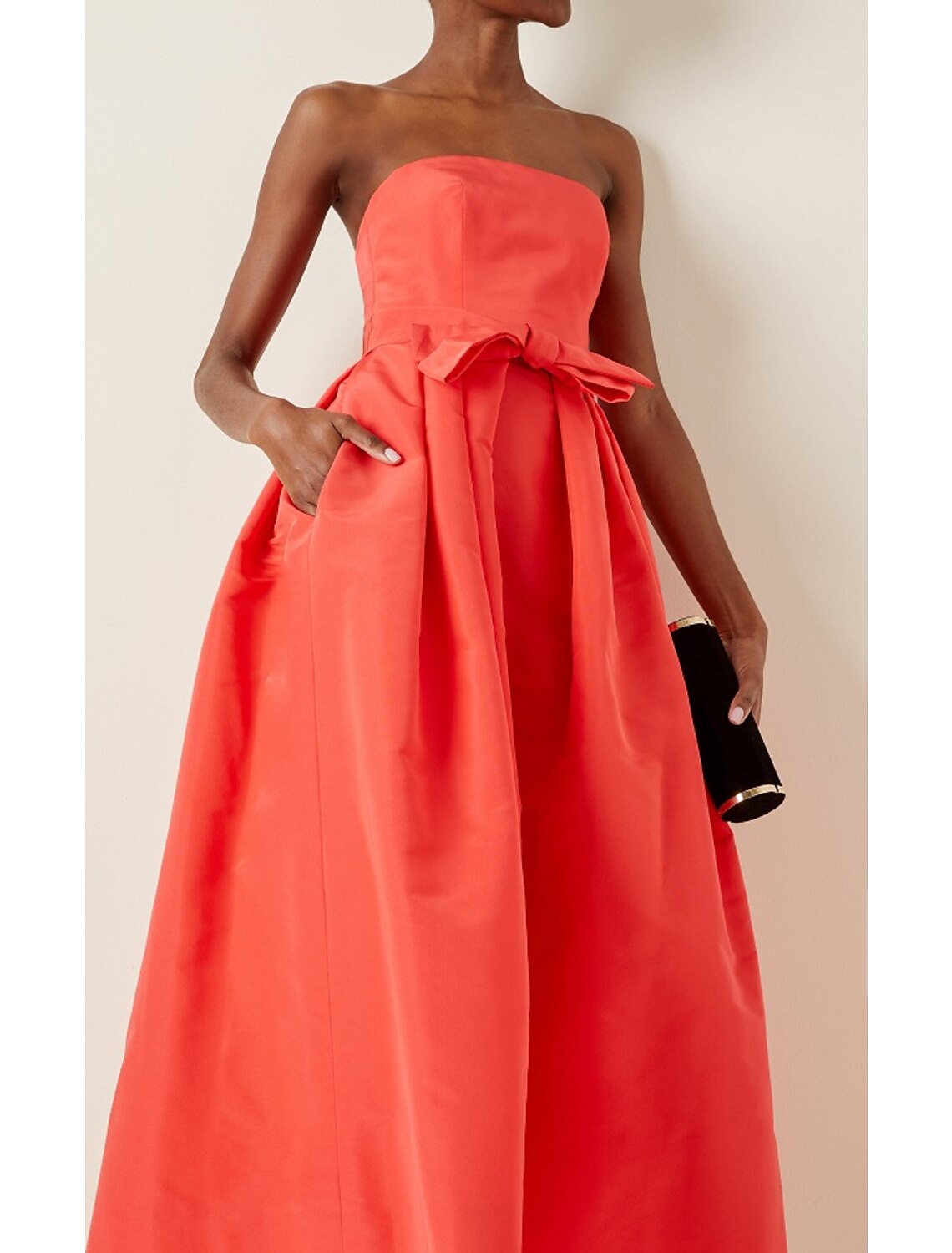 Luolandi A-Line Cocktail Dresses Minimalist Dress Homecoming Wedding Guest Tea Length Sleeveless Strapless Satin with Sash / Ribbon